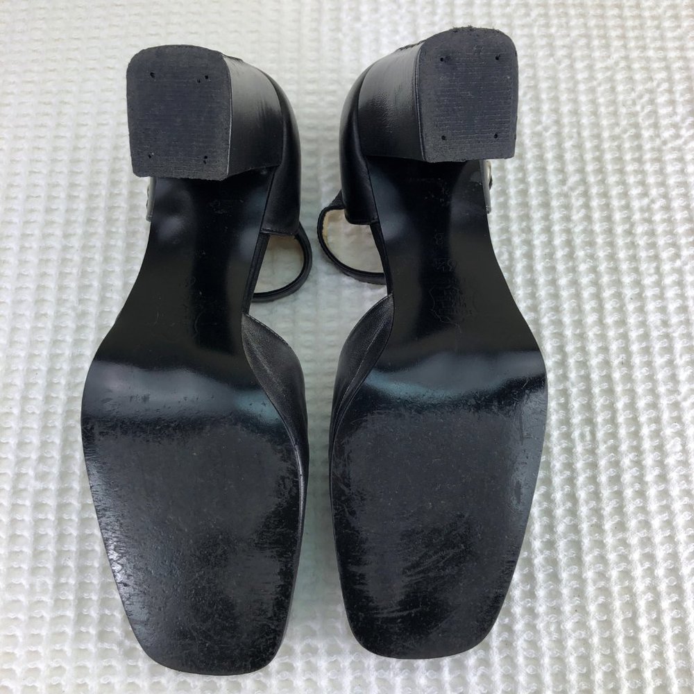 KASPER silver & black leather block heels - SZ 6.5 - Picture 10 of 10